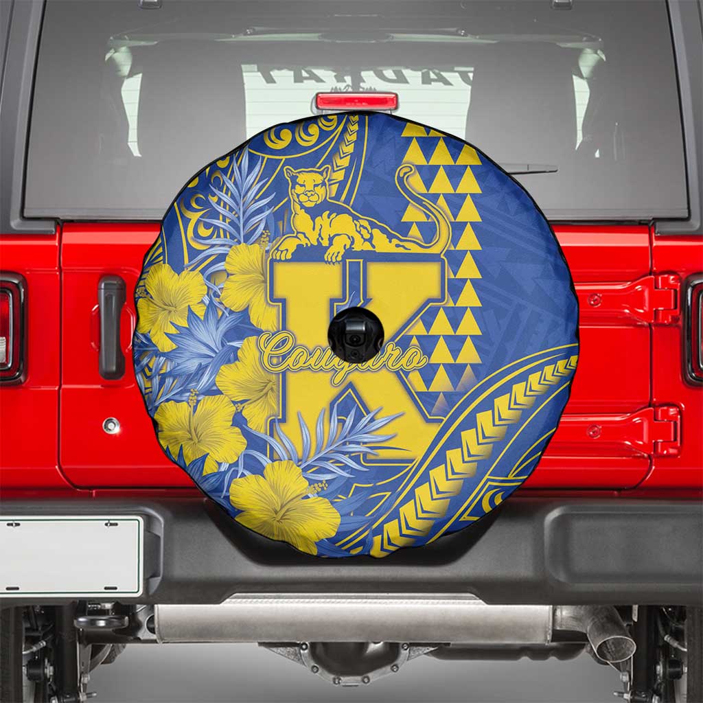 Hawaii Kaiser High School Spare Tire Cover Tribal Tattoo With Hibiscus Flowers
