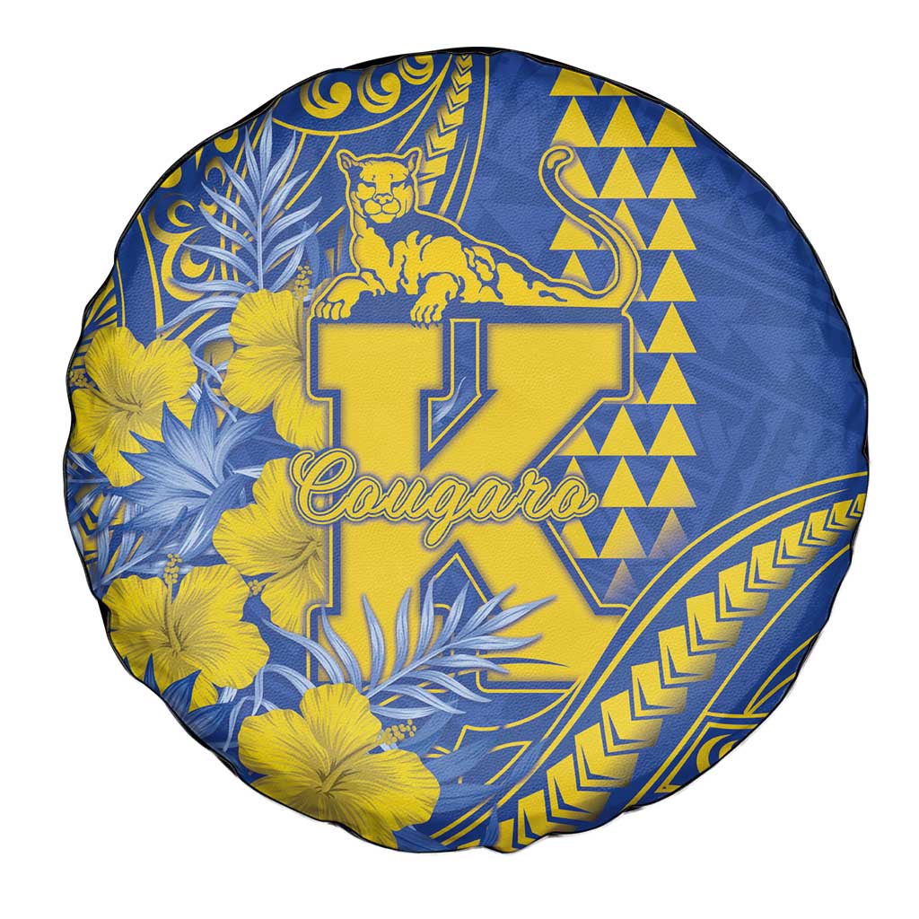 Hawaii Kaiser High School Spare Tire Cover Tribal Tattoo With Hibiscus Flowers