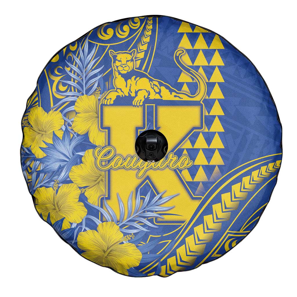 Hawaii Kaiser High School Spare Tire Cover Tribal Tattoo With Hibiscus Flowers