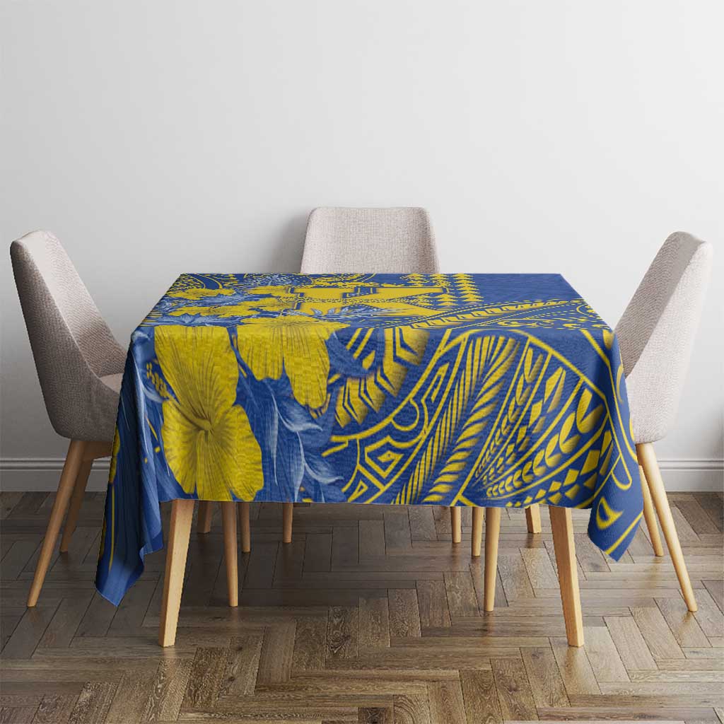 Hawaii Kaiser High School Tablecloth Tribal Tattoo With Hibiscus Flowers LT05 - Polynesian Pride