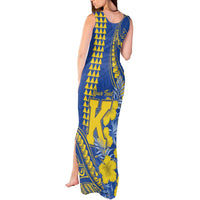 Personalised Hawaii Kaiser High School Tank Maxi Dress Tribal Tattoo With Hibiscus Flowers
