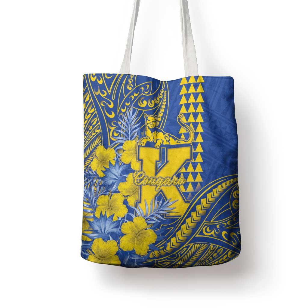 Hawaii Kaiser High School Tote Bag Tribal Tattoo With Hibiscus Flowers LT05 - Polynesian Pride