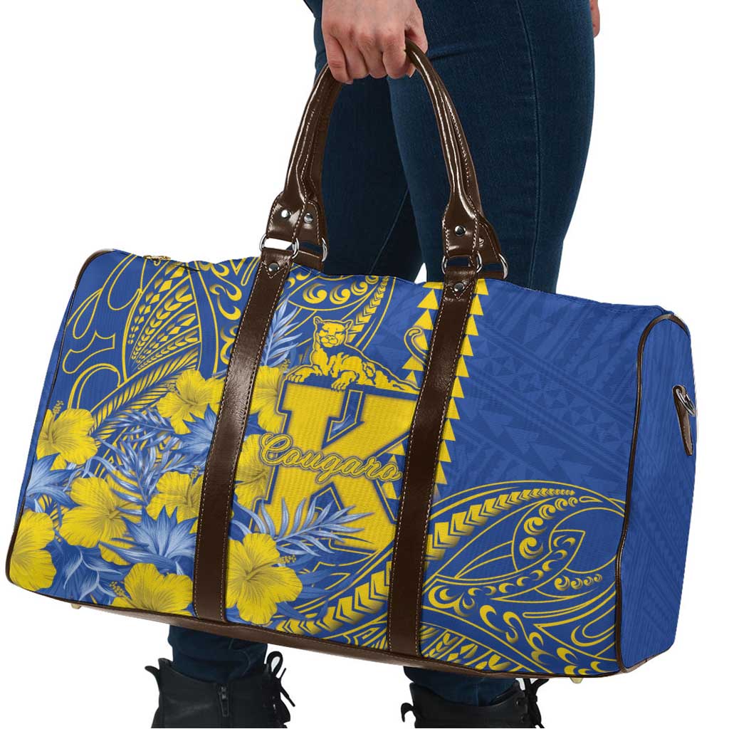 Hawaii Kaiser High School Travel Bag Tribal Tattoo With Hibiscus Flowers LT05 - Polynesian Pride