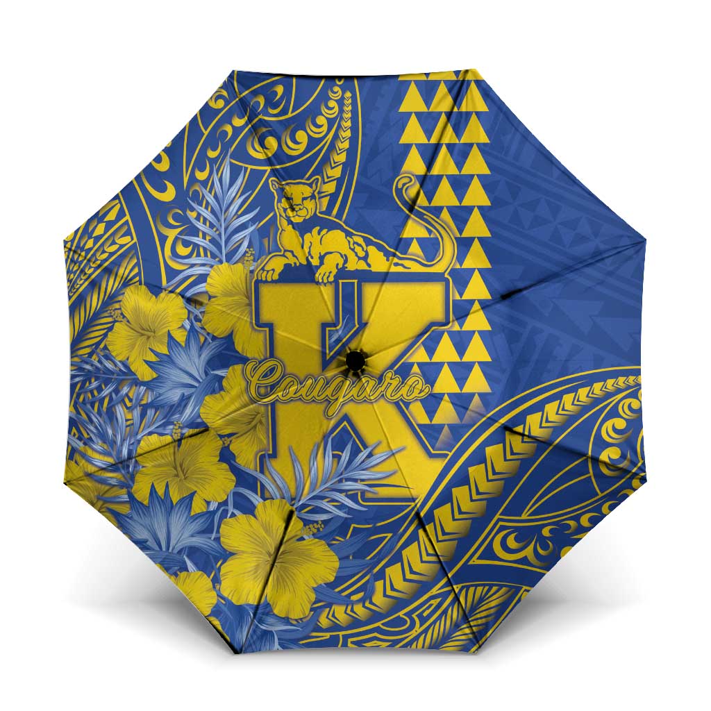 Hawaii Kaiser High School Umbrella Tribal Tattoo With Hibiscus Flowers