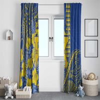 Hawaii Kaiser High School Window Curtain Tribal Tattoo With Hibiscus Flowers LT05 - Polynesian Pride
