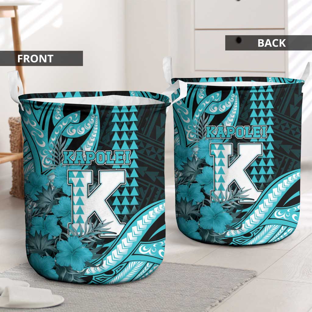 Hawaii Kapolei High School Laundry Basket Tribal Tattoo With Hibiscus Flowers LT05 - Polynesian Pride