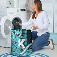 Hawaii Kapolei High School Laundry Basket Tribal Tattoo With Hibiscus Flowers LT05 - Polynesian Pride