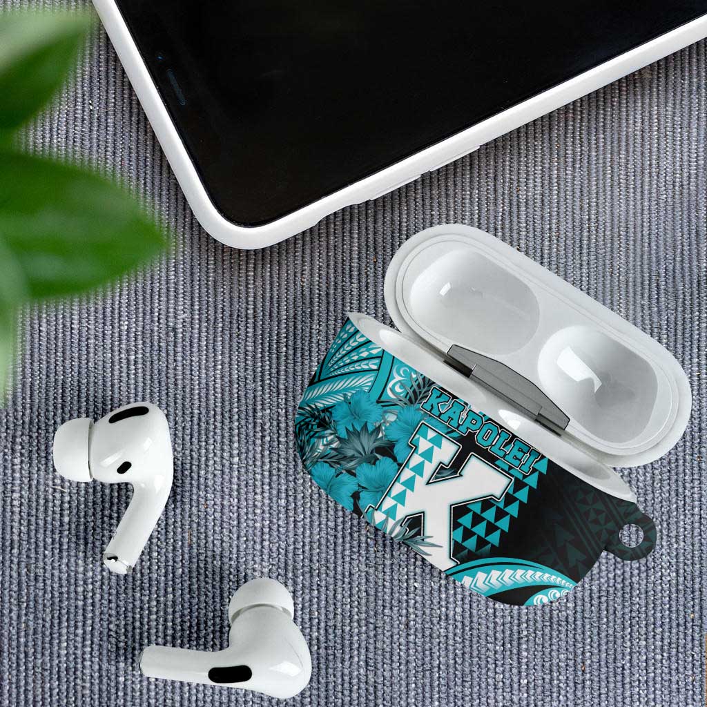 Hawaii Kapolei High School AirPods Case Tribal Tattoo With Hibiscus Flowers LT05 - Polynesian Pride