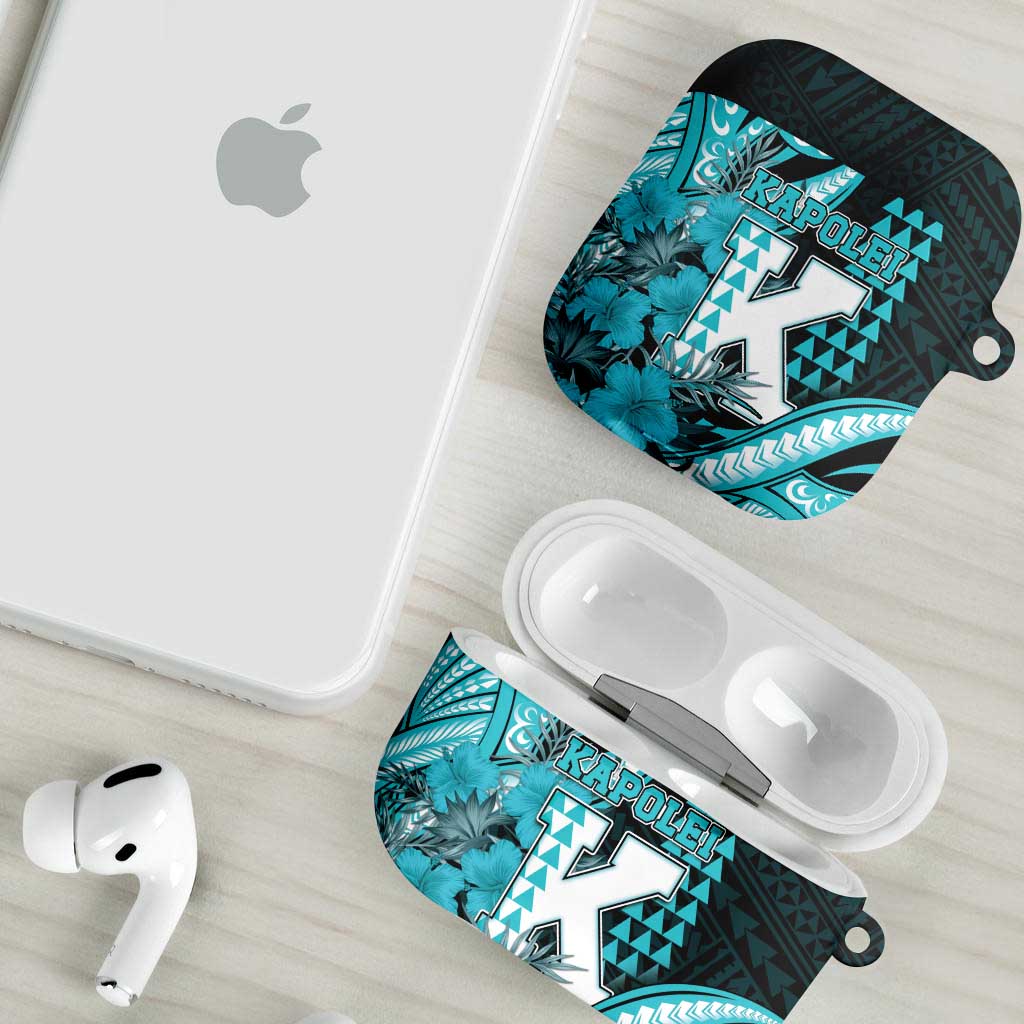 Hawaii Kapolei High School AirPods Case Tribal Tattoo With Hibiscus Flowers LT05 - Polynesian Pride