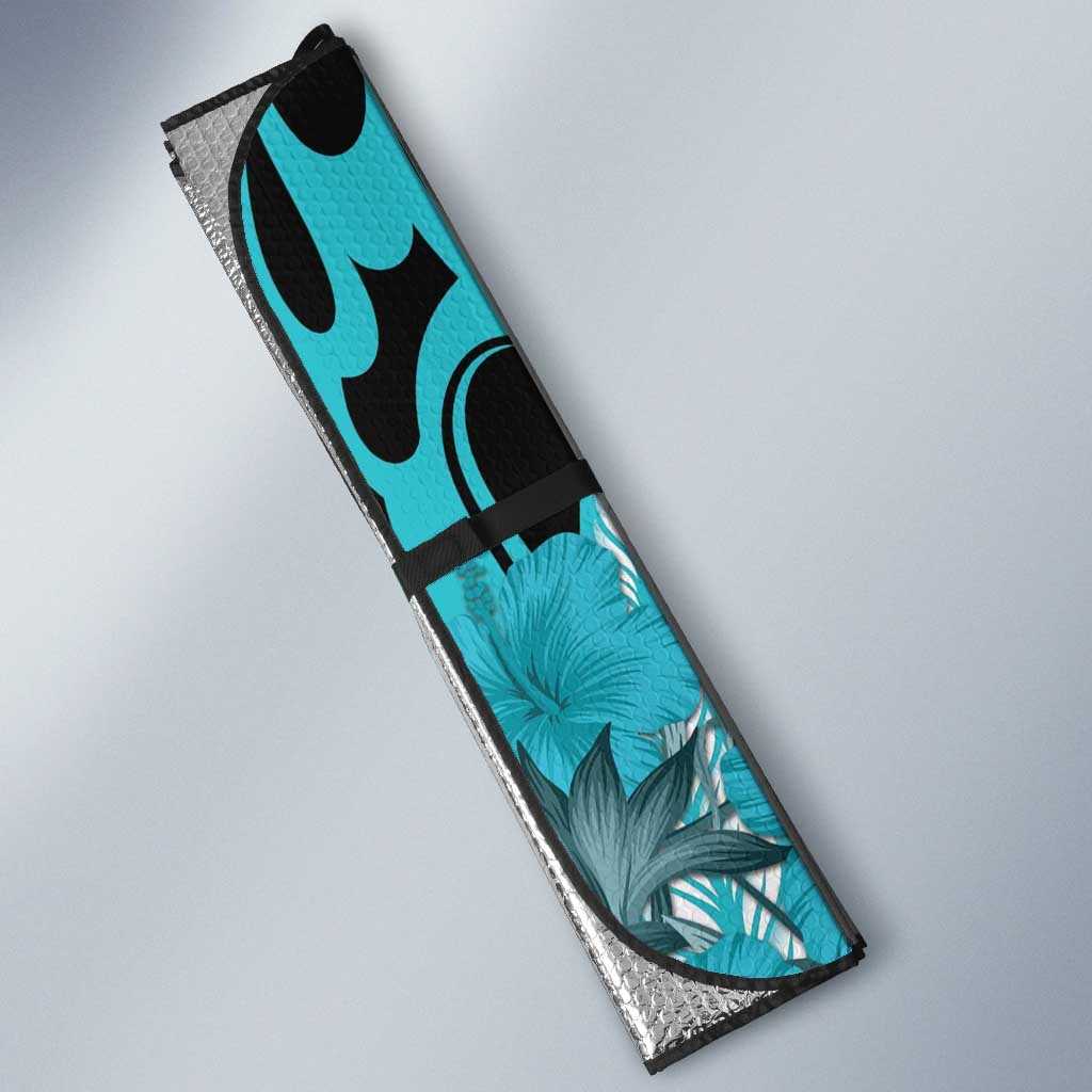 Hawaii Kapolei High School Auto Sun Shade Tribal Tattoo With Hibiscus Flowers LT05 - Polynesian Pride