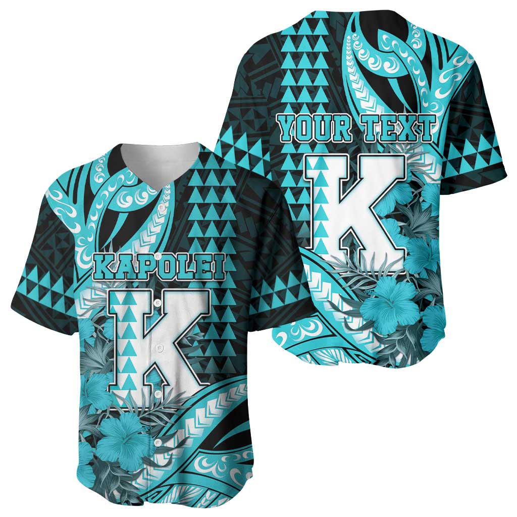Personalised Hawaii Kapolei High School Baseball Jersey Tribal Tattoo With Hibiscus Flowers LT05 - Polynesian Pride