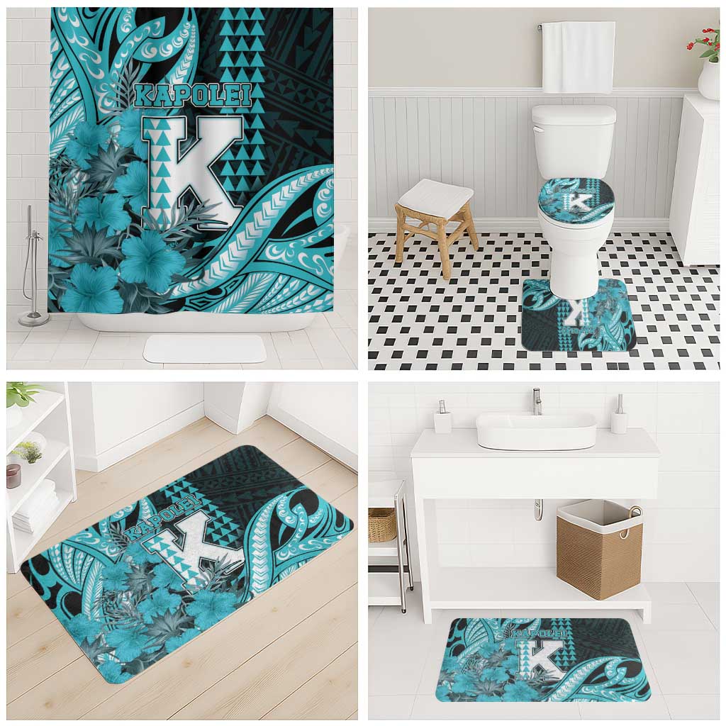 Hawaii Kapolei High School Bathroom Set Tribal Tattoo With Hibiscus Flowers LT05 - Polynesian Pride