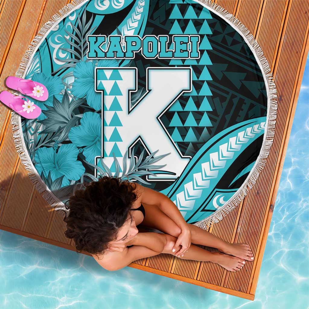Hawaii Kapolei High School Beach Blanket Tribal Tattoo With Hibiscus Flowers