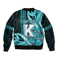 Personalised Hawaii Kapolei High School Bomber Jacket Tribal Tattoo With Hibiscus Flowers LT05 - Polynesian Pride