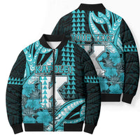 Personalised Hawaii Kapolei High School Bomber Puffer Jacket Tribal Tattoo With Hibiscus Flowers LT05 - Polynesian Pride