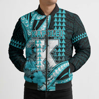 Personalised Hawaii Kapolei High School Bomber Puffer Jacket Tribal Tattoo With Hibiscus Flowers LT05 - Polynesian Pride
