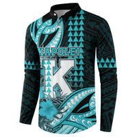 Personalised Hawaii Kapolei High School Button Sweatshirt Tribal Tattoo With Hibiscus Flowers LT05 - Polynesian Pride