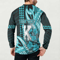 Personalised Hawaii Kapolei High School Button Sweatshirt Tribal Tattoo With Hibiscus Flowers LT05 - Polynesian Pride