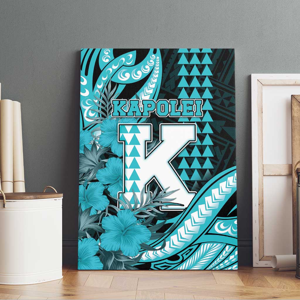 Hawaii Kapolei High School Canvas Wall Art Tribal Tattoo With Hibiscus Flowers LT05 - Polynesian Pride