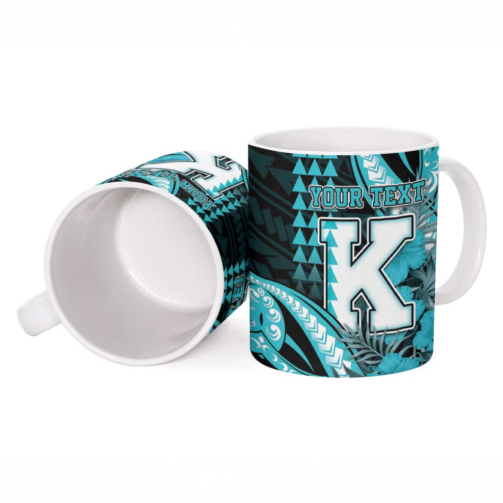 Personalised Hawaii Kapolei High School Ceramic Mug Tribal Tattoo With Hibiscus Flowers LT05 - Polynesian Pride