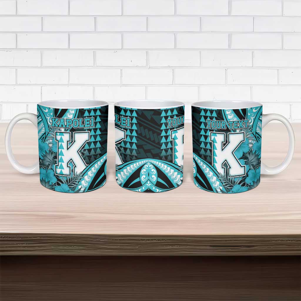 Personalised Hawaii Kapolei High School Ceramic Mug Tribal Tattoo With Hibiscus Flowers LT05 - Polynesian Pride