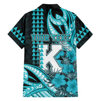 Personalised Hawaii Kapolei High School Family Matching Off Shoulder Maxi Dress and Hawaiian Shirt Tribal Tattoo With Hibiscus Flowers