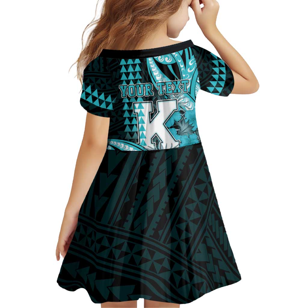 Personalised Hawaii Kapolei High School Family Matching Tank Maxi Dress and Hawaiian Shirt Tribal Tattoo With Hibiscus Flowers
