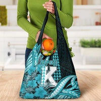 Hawaii Kapolei High School Grocery Bag Tribal Tattoo With Hibiscus Flowers LT05 - Polynesian Pride