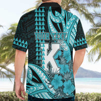 Personalised Hawaii Kapolei High School Hawaiian Shirt Tribal Tattoo With Hibiscus Flowers