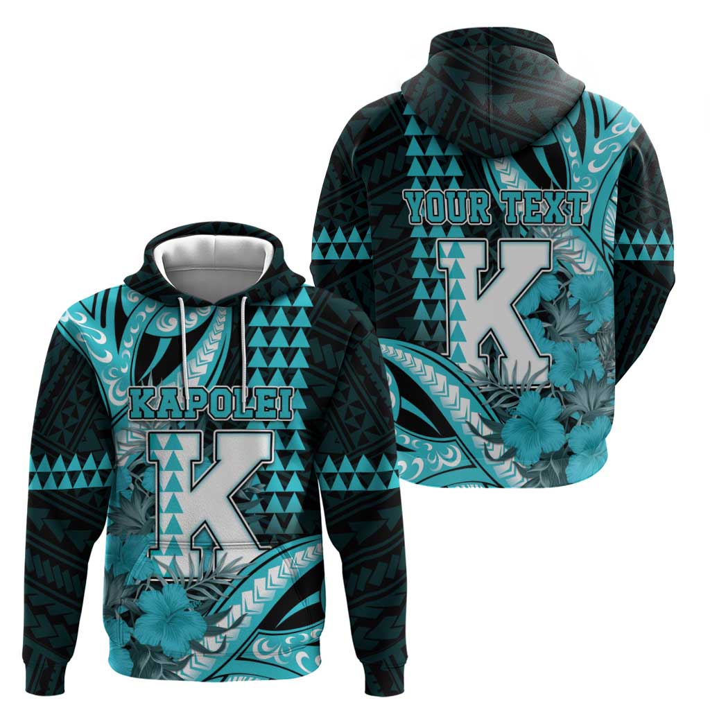 Personalised Hawaii Kapolei High School Hoodie Tribal Tattoo With Hibiscus Flowers LT05 - Polynesian Pride