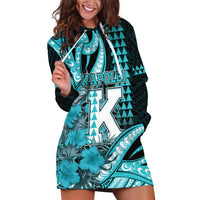 Personalised Hawaii Kapolei High School Hoodie Dress Tribal Tattoo With Hibiscus Flowers