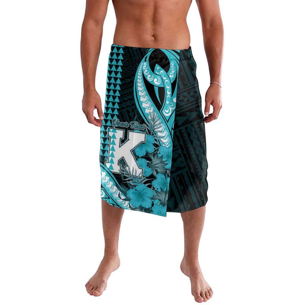Personalised Hawaii Kapolei High School Lavalava Tribal Tattoo With Hibiscus Flowers LT05 Dark Teal - Polynesian Pride