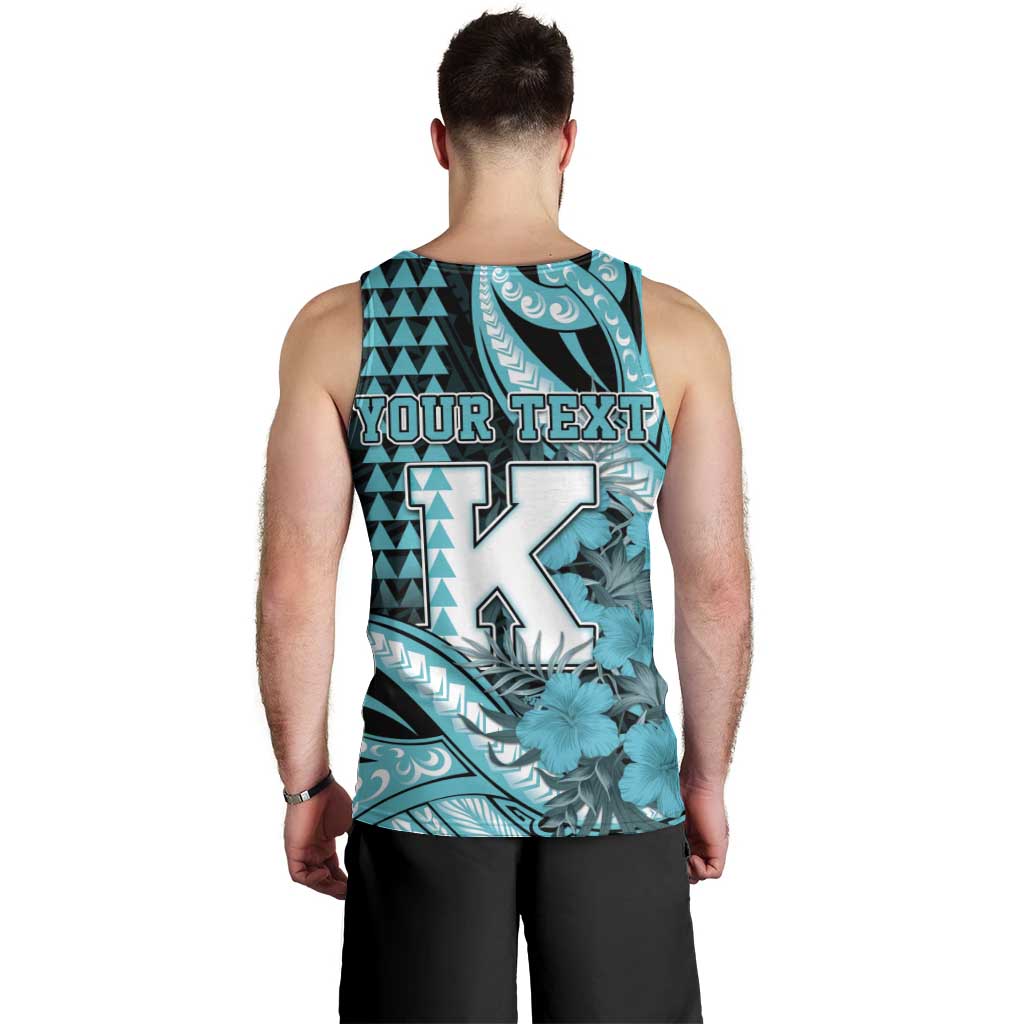Personalised Hawaii Kapolei High School Men Tank Top Tribal Tattoo With Hibiscus Flowers LT05 - Polynesian Pride