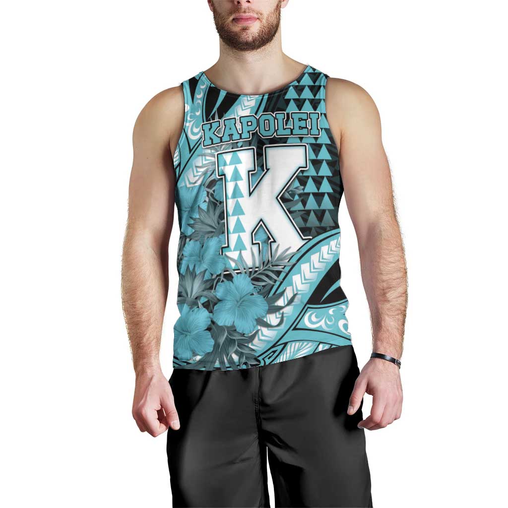 Personalised Hawaii Kapolei High School Men Tank Top Tribal Tattoo With Hibiscus Flowers LT05 - Polynesian Pride