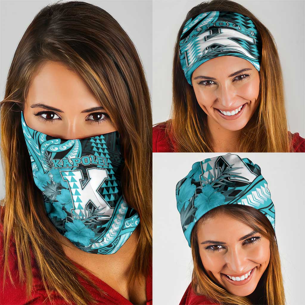 Hawaii Kapolei High School Neck Gaiter Tribal Tattoo With Hibiscus Flowers LT05 - Polynesian Pride