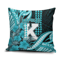 Hawaii Kapolei High School Pillow Cover Tribal Tattoo With Hibiscus Flowers LT05 Dark Teal - Polynesian Pride