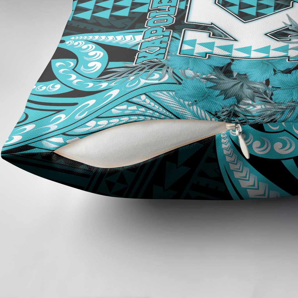 Hawaii Kapolei High School Pillow Cover Tribal Tattoo With Hibiscus Flowers LT05 - Polynesian Pride