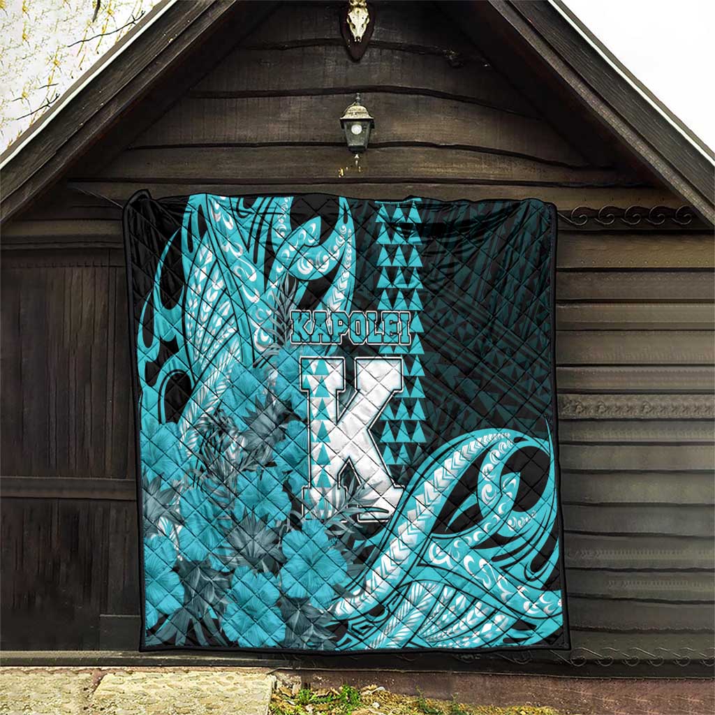 Hawaii Kapolei High School Quilt Tribal Tattoo With Hibiscus Flowers LT05 - Polynesian Pride