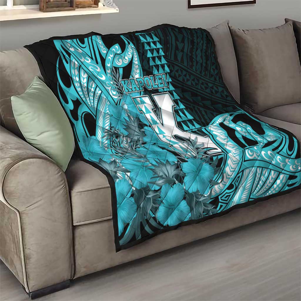 Hawaii Kapolei High School Quilt Tribal Tattoo With Hibiscus Flowers LT05 - Polynesian Pride