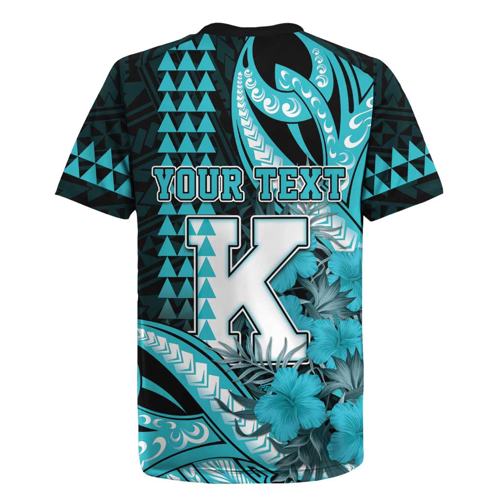 Personalised Hawaii Kapolei High School Rugby Jersey Tribal Tattoo With Hibiscus Flowers LT05 - Polynesian Pride