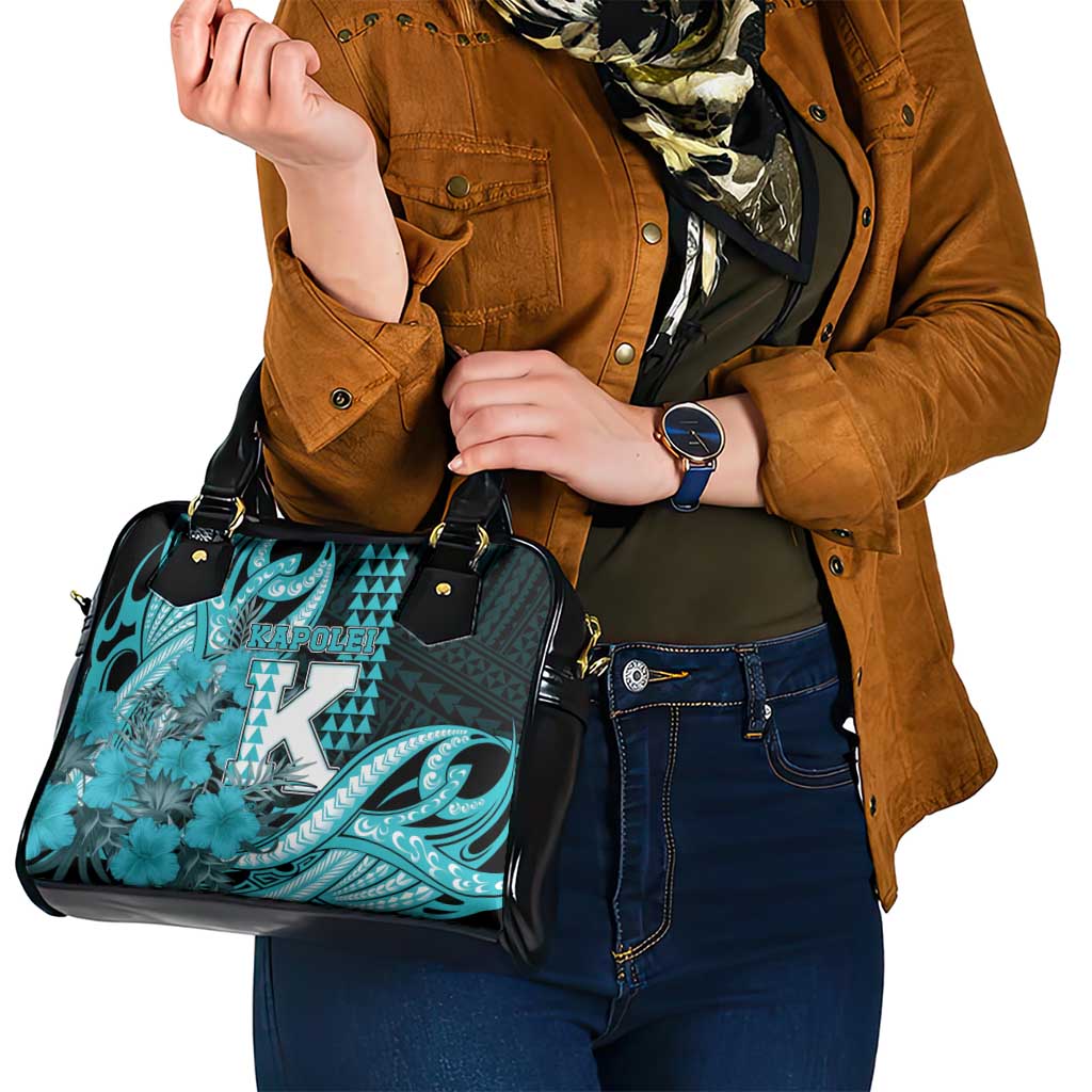 Hawaii Kapolei High School Shoulder Handbag Tribal Tattoo With Hibiscus Flowers LT05 - Polynesian Pride