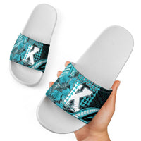 Hawaii Kapolei High School Slide Sandals Tribal Tattoo With Hibiscus Flowers LT05 - Polynesian Pride