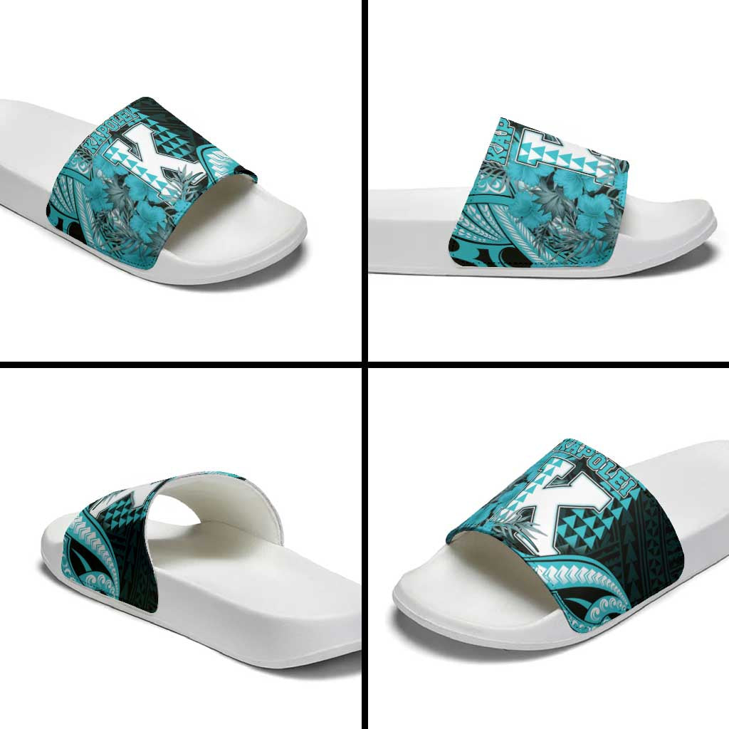 Hawaii Kapolei High School Slide Sandals Tribal Tattoo With Hibiscus Flowers LT05 - Polynesian Pride