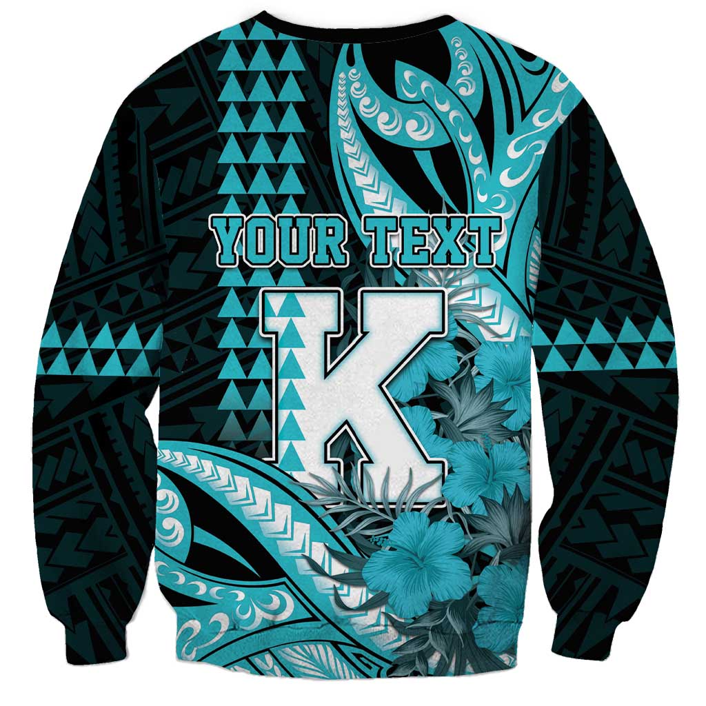 Personalised Hawaii Kapolei High School Sweatshirt Tribal Tattoo With Hibiscus Flowers LT05 - Polynesian Pride