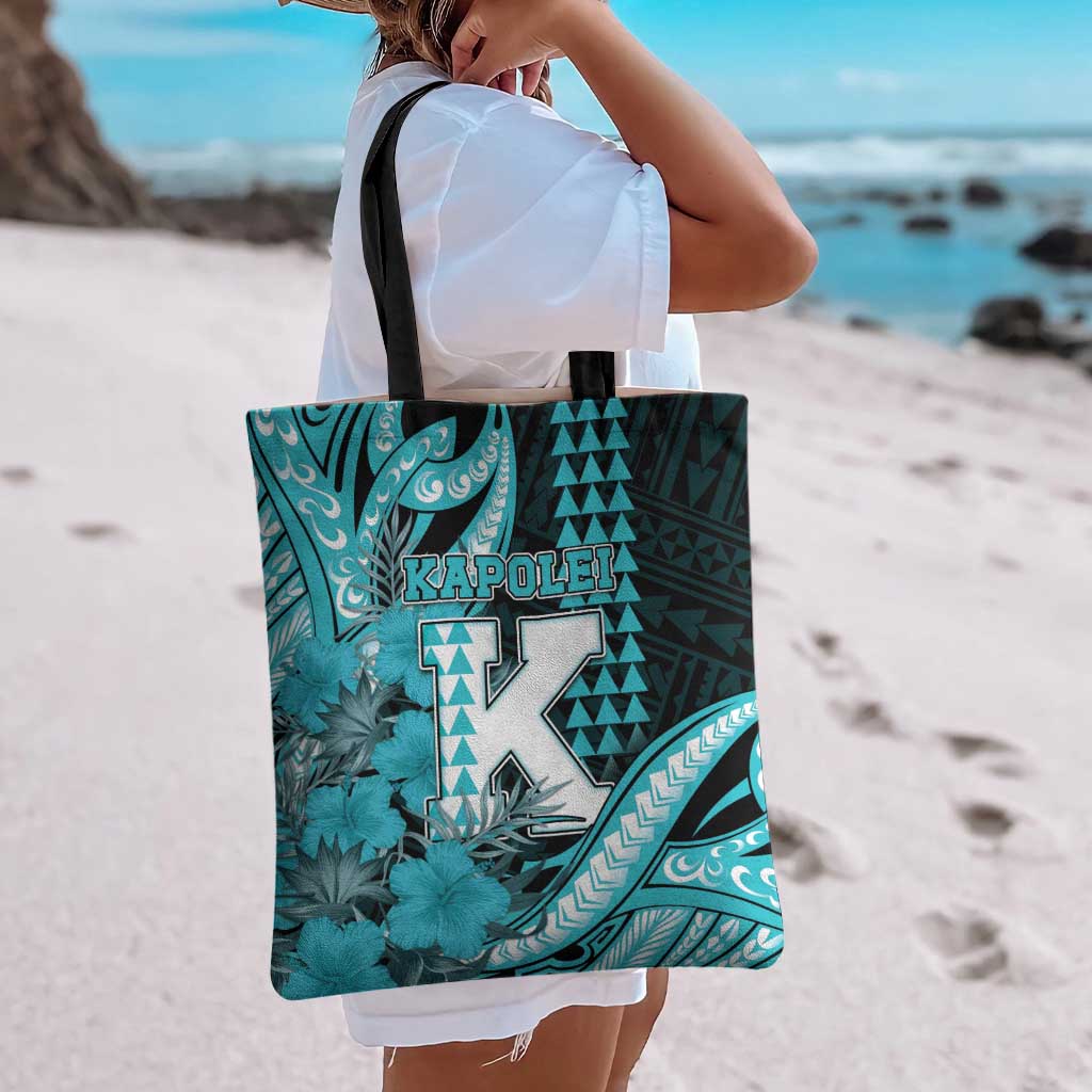 Hawaii Kapolei High School Tote Bag Tribal Tattoo With Hibiscus Flowers LT05 - Polynesian Pride