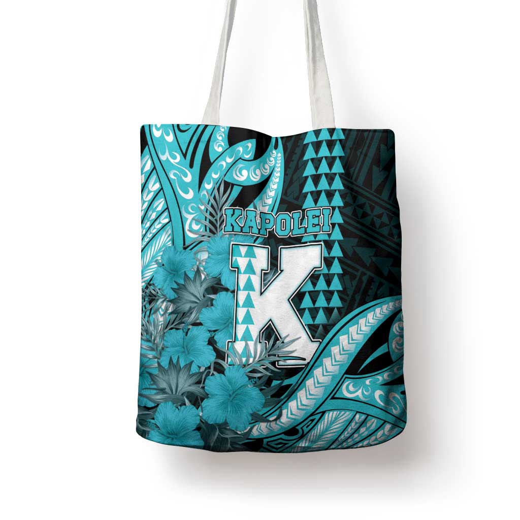 Hawaii Kapolei High School Tote Bag Tribal Tattoo With Hibiscus Flowers LT05 - Polynesian Pride