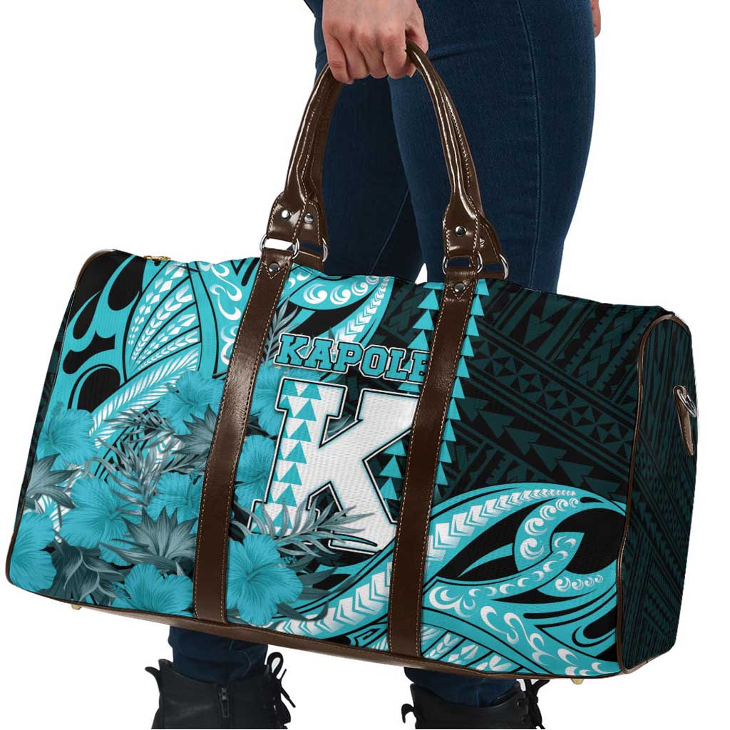 Hawaii Kapolei High School Travel Bag Tribal Tattoo With Hibiscus Flowers LT05 - Polynesian Pride