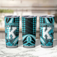 Personalised Hawaii Kapolei High School Tumbler Cup Tribal Tattoo With Hibiscus Flowers LT05 - Polynesian Pride