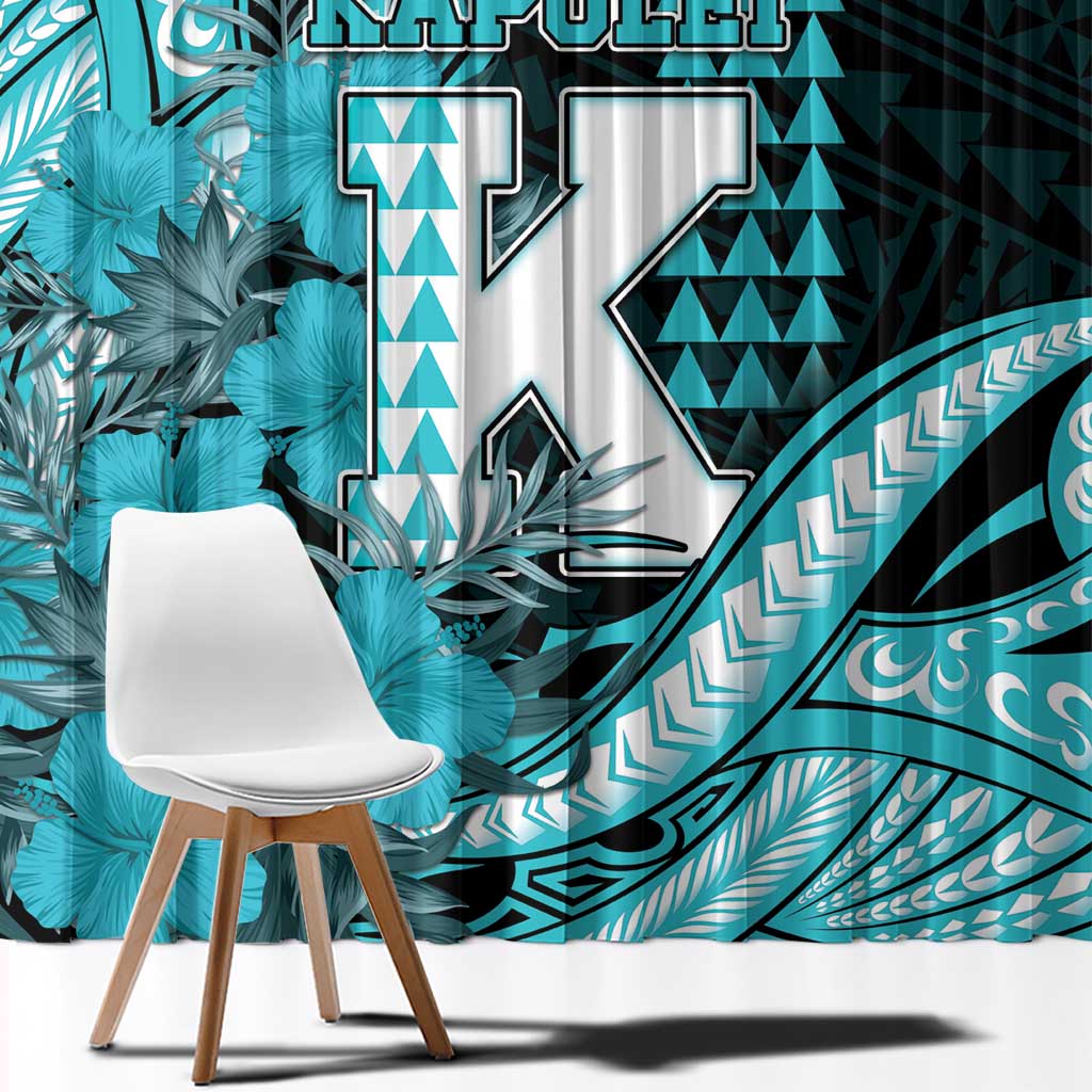 Hawaii Kapolei High School Window Curtain Tribal Tattoo With Hibiscus Flowers LT05 - Polynesian Pride