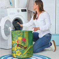 Hawaii Leilehua High School Laundry Basket Tribal Tattoo With Hibiscus Flowers LT05 - Polynesian Pride